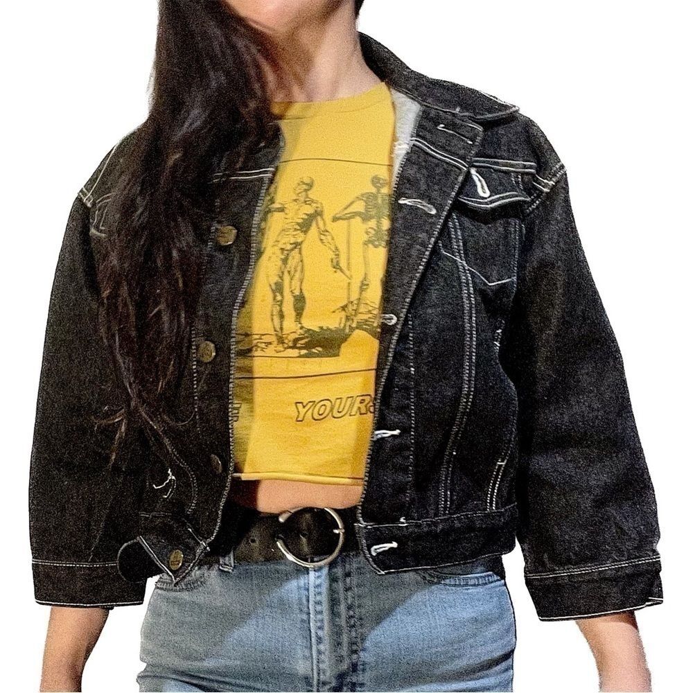 French Toast - Black Jean Jacket Size 10